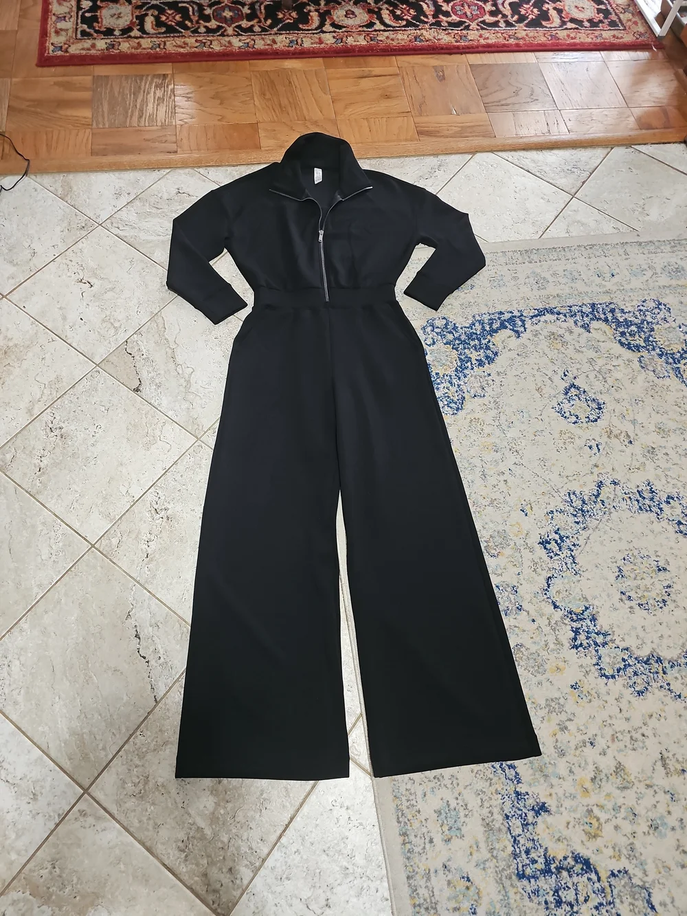 SPANX Air Essentials Long Sleeve Wide Leg Jumpsuit Size S